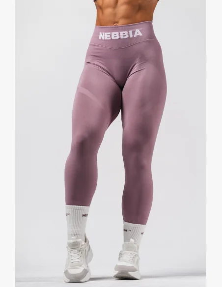 NEBBIA Bezešvé extra push-up legíny s vysokým pasem Flow Seamless růžové