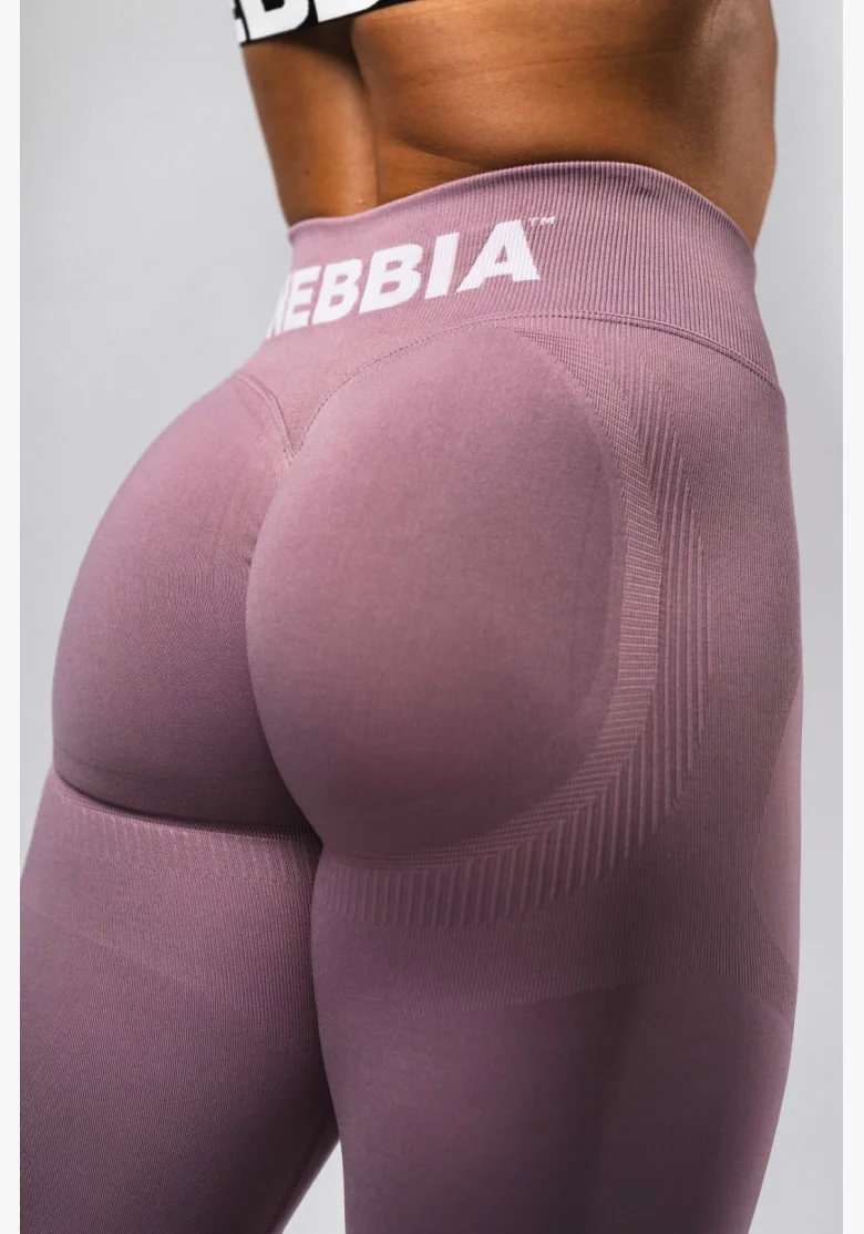 NEBBIA Bezešvé extra push-up legíny s vysokým pasem Flow Seamless růžové