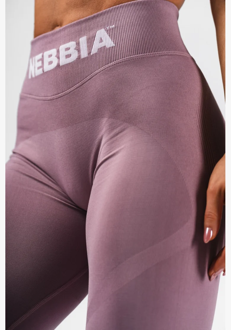 NEBBIA Bezešvé extra push-up legíny s vysokým pasem Flow Seamless růžové
