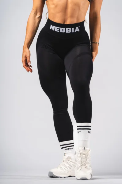 NEBBIA Bezešvé extra push-up legíny s vysokým pasem Flow Seamless černé 2