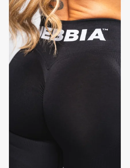 NEBBIA Bezešvé extra push-up legíny s vysokým pasem Flow Seamless černé