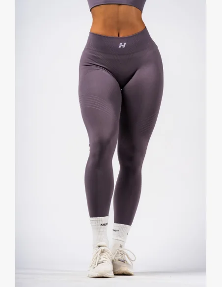 NEBBIA Tvarující bezešvé maximum push-up legíny FLOW SEAMLESS šedé