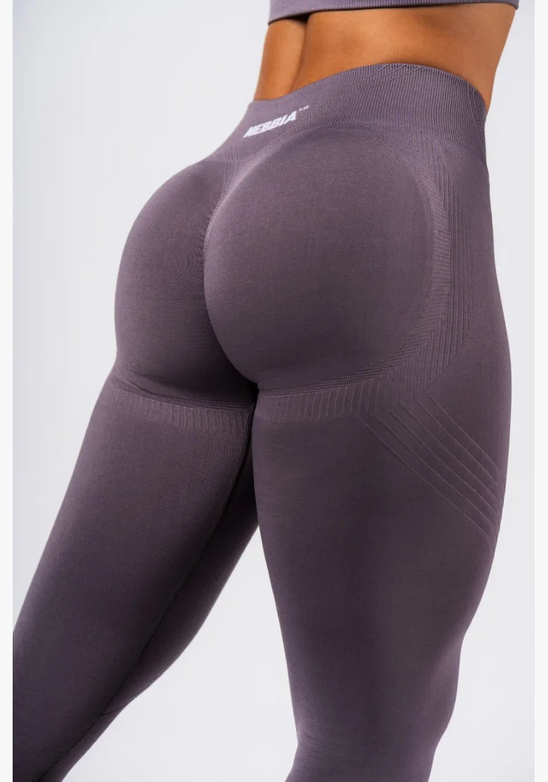 NEBBIA Tvarující bezešvé maximum push-up legíny FLOW SEAMLESS šedé