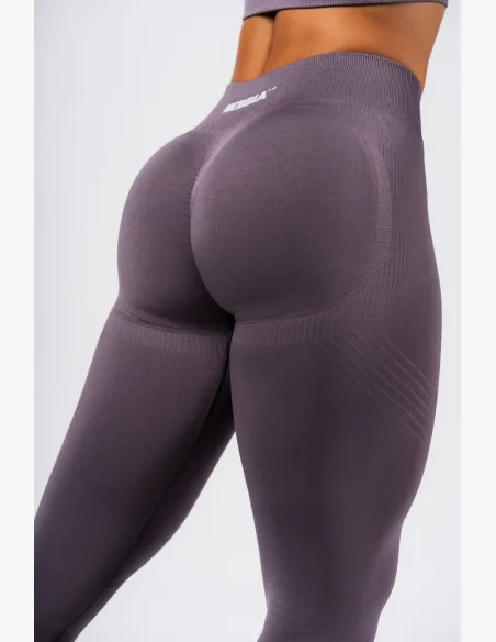 NEBBIA Tvarující bezešvé maximum push-up legíny FLOW SEAMLESS šedé