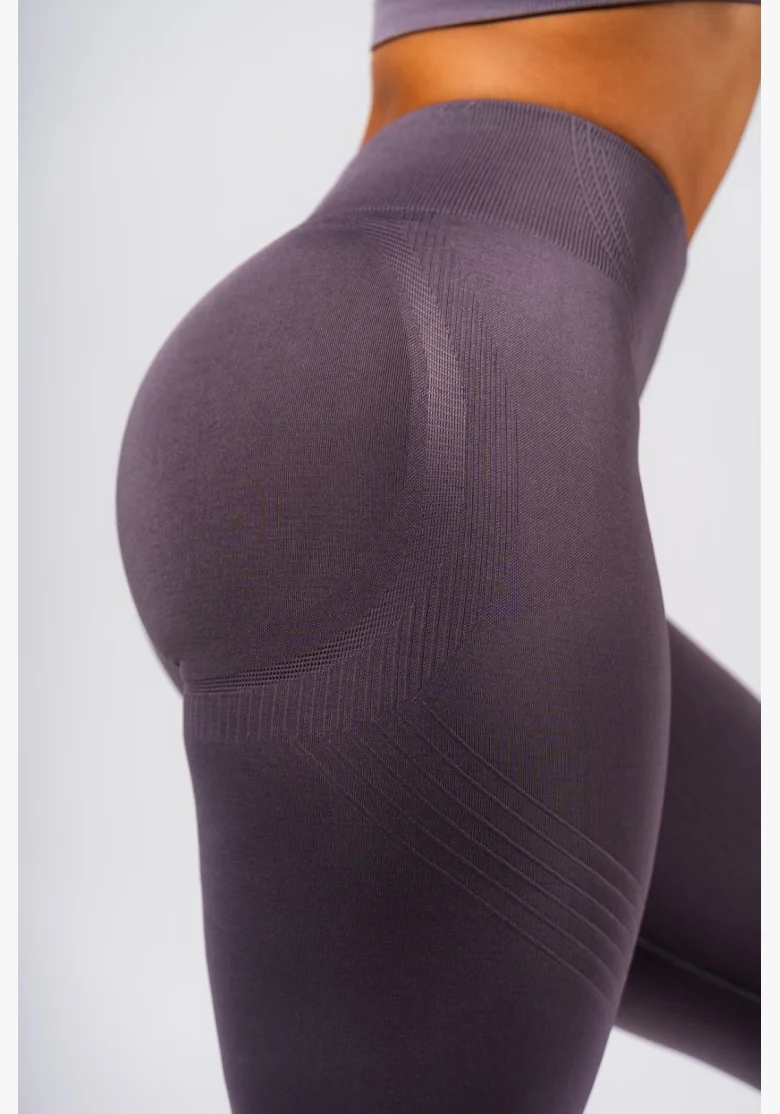 NEBBIA Tvarující bezešvé maximum push-up legíny FLOW SEAMLESS šedé