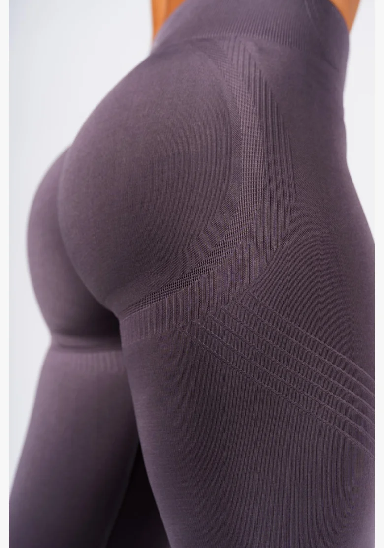 NEBBIA Tvarující bezešvé maximum push-up legíny FLOW SEAMLESS šedé