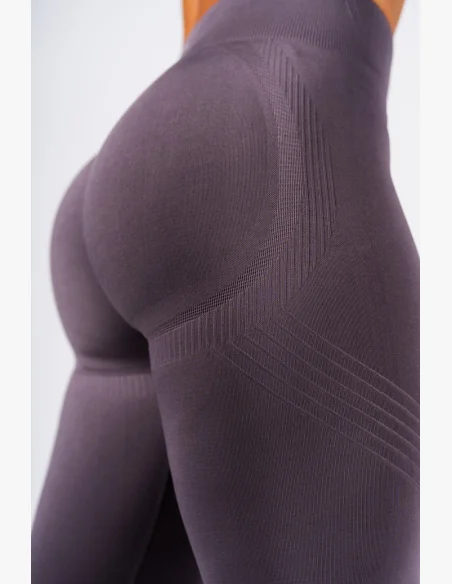 NEBBIA Tvarující bezešvé maximum push-up legíny FLOW SEAMLESS šedé