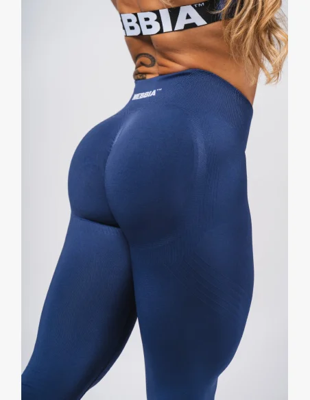 NEBBIA Tvarující bezešvé maximum push-up legíny FLOW SEAMLESS modré