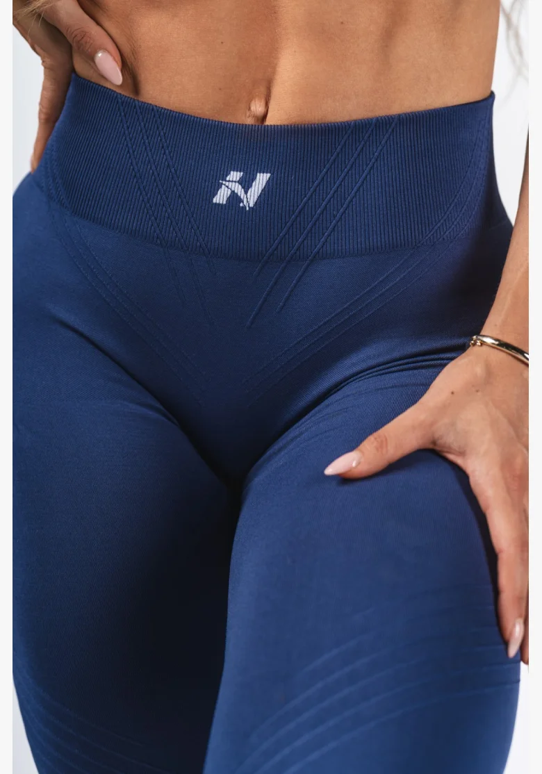 NEBBIA Tvarující bezešvé maximum push-up legíny FLOW SEAMLESS modré