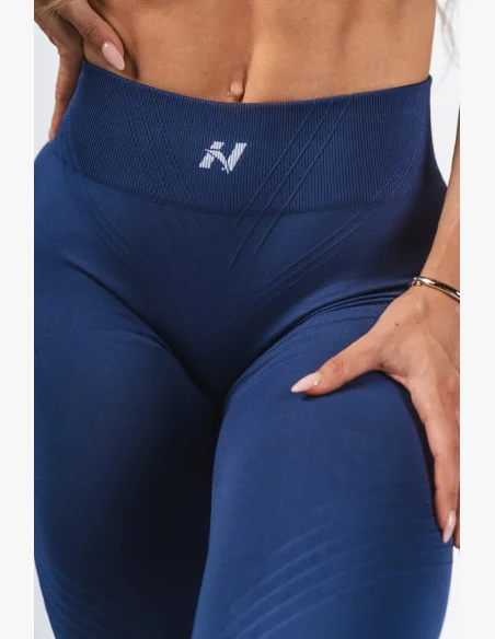 NEBBIA Tvarující bezešvé maximum push-up legíny FLOW SEAMLESS modré