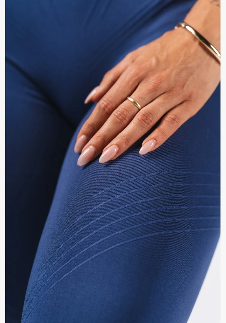 NEBBIA Tvarující bezešvé maximum push-up legíny FLOW SEAMLESS modré