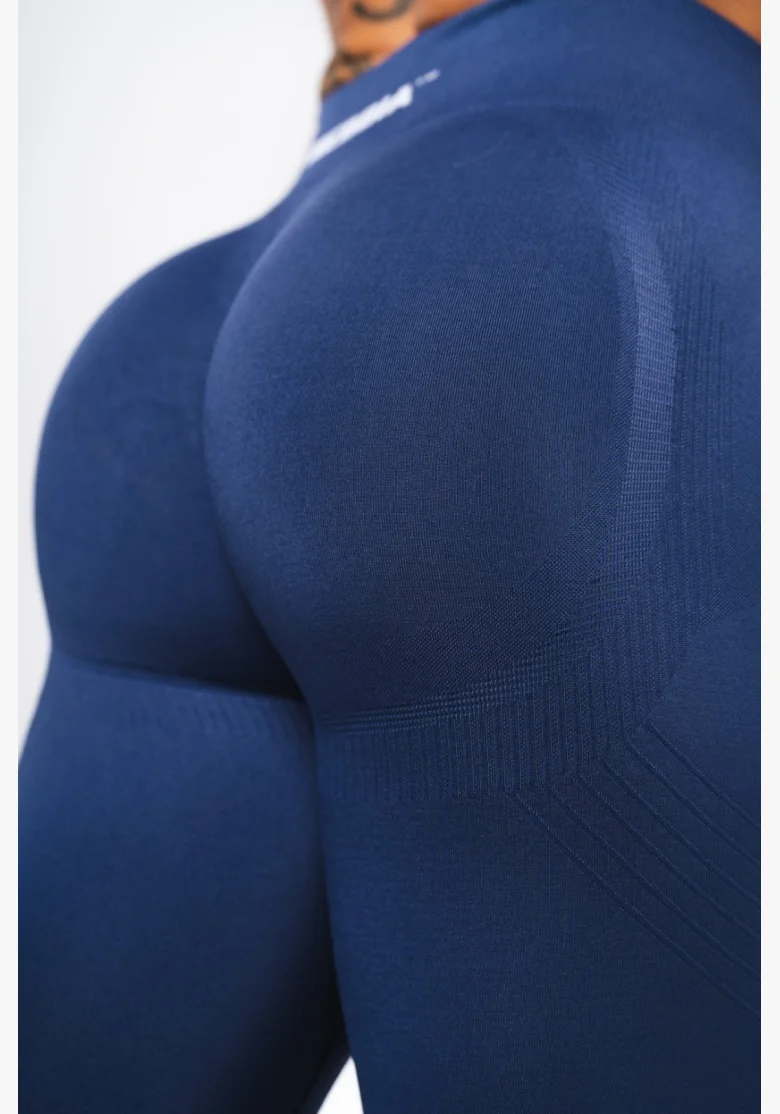 NEBBIA Tvarující bezešvé maximum push-up legíny FLOW SEAMLESS modré