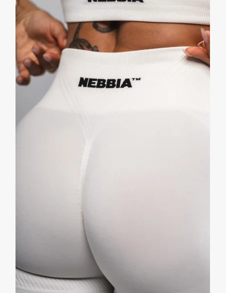 NEBBIA Tvarující bezešvé maximum push-up legíny FLOW SEAMLESS krémové