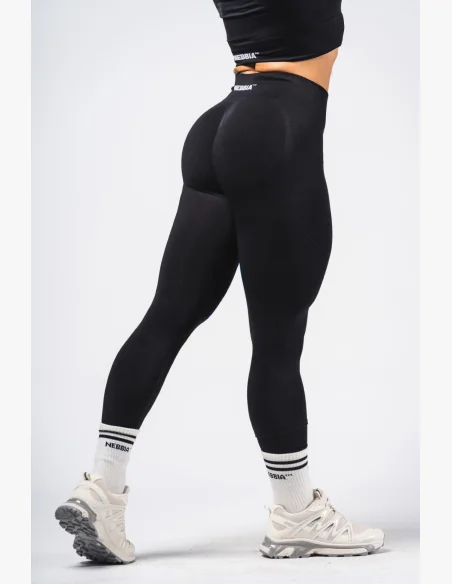 NEBBIA Tvarující bezešvé maximum push-up legíny FLOW SEAMLESS černé