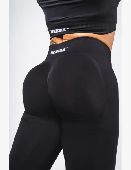 NEBBIA Tvarující bezešvé maximum push-up legíny FLOW SEAMLESS černé