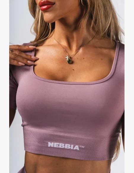 NEBBIA Tvarující bezešvý crop top FLOW SEAMLESS růžové