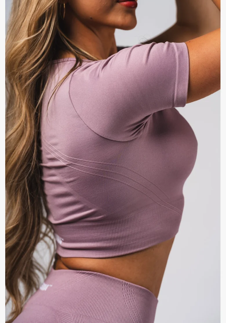 NEBBIA Tvarující bezešvý crop top FLOW SEAMLESS růžové