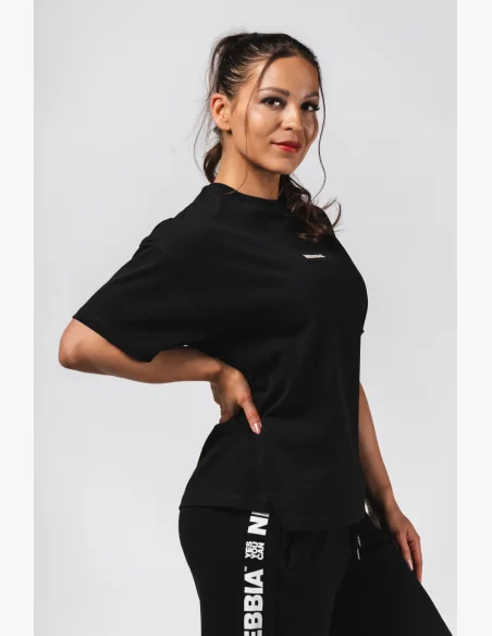 NEBBIA Oversized tričko RESET černé