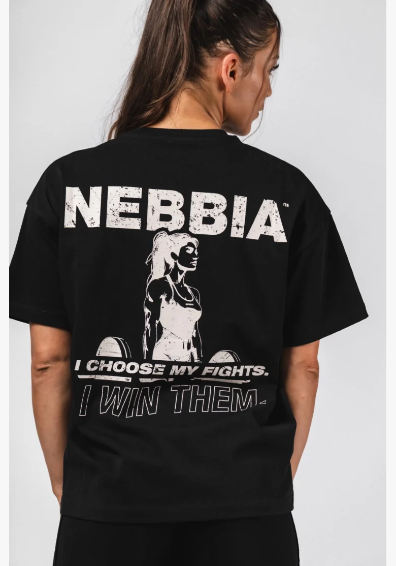 NEBBIA Oversized tričko RESET černé