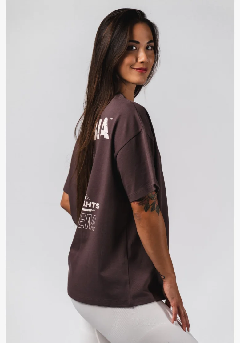 NEBBIA Oversized tričko RESET hnědé