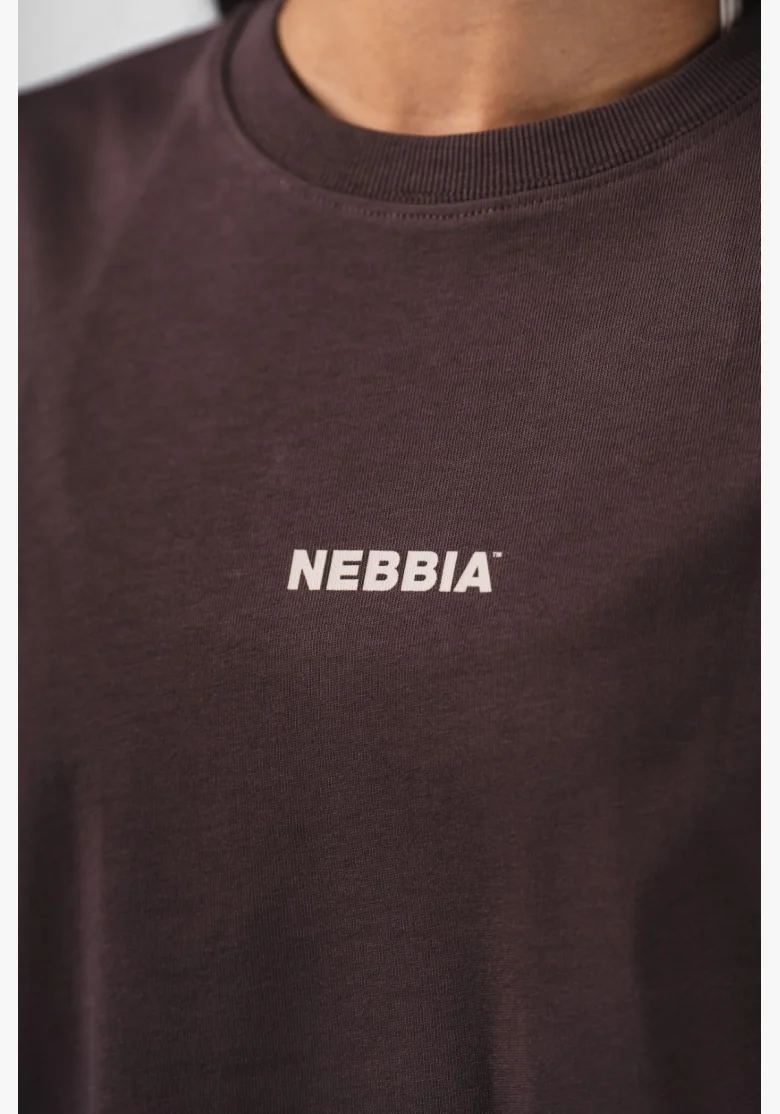 NEBBIA Oversized tričko RESET hnědé