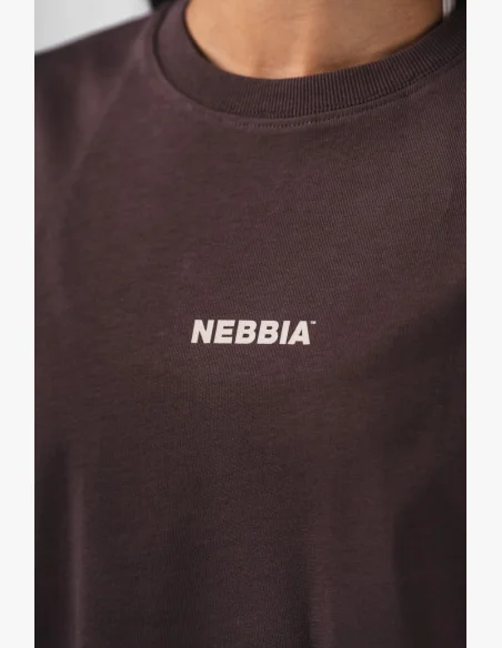 NEBBIA Oversized tričko RESET hnědé