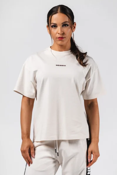 NEBBIA Oversized tričko RESET krémové