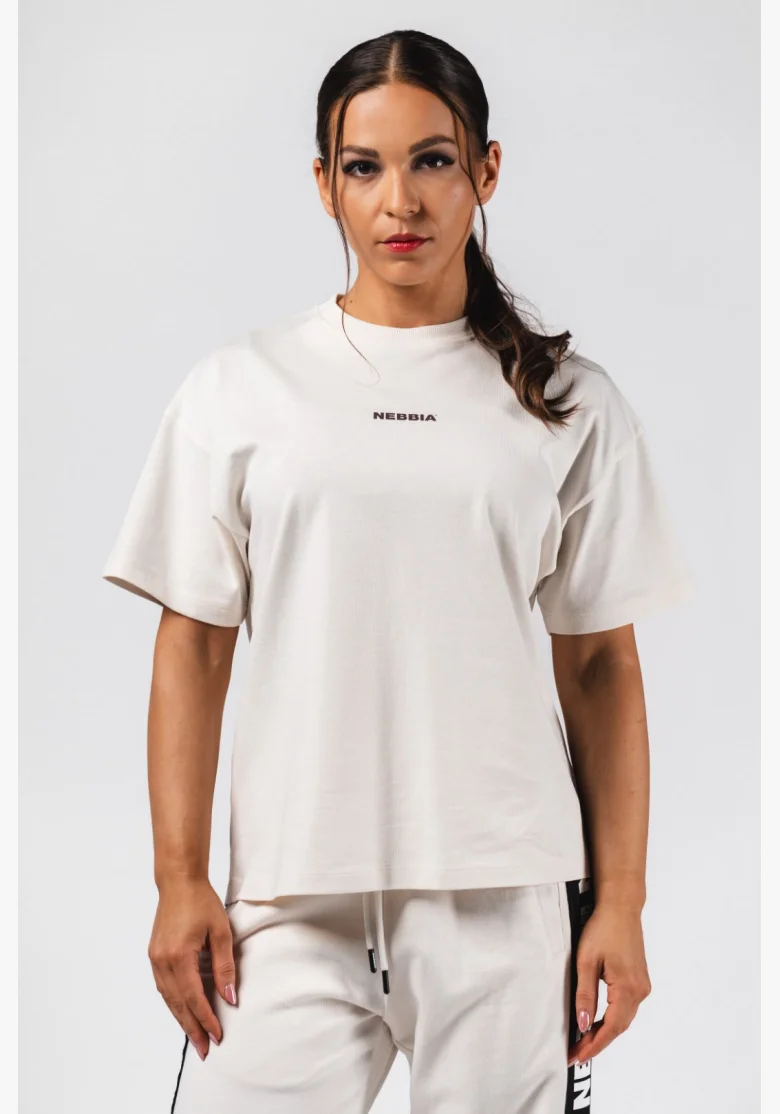 NEBBIA Oversized tričko RESET krémové