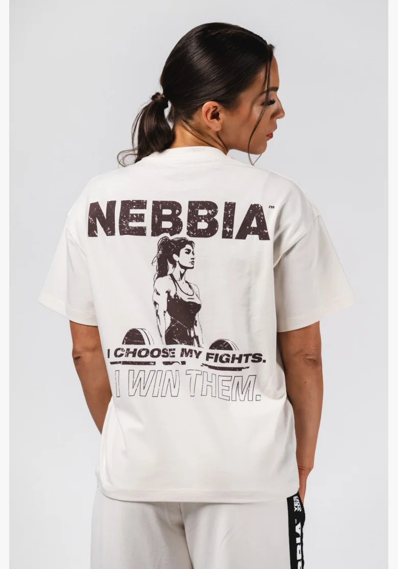 NEBBIA Oversized tričko RESET krémové