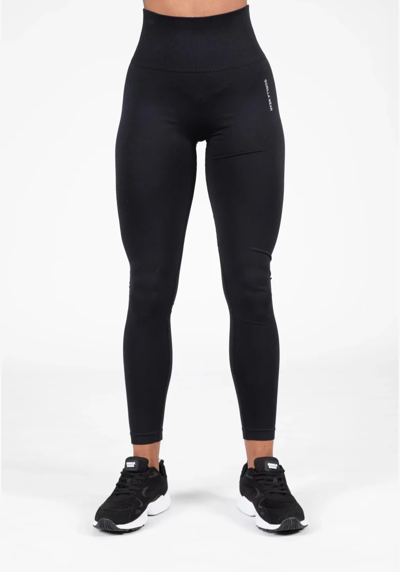 Gorilla Wear Dámske bezešvé legíny QUINCY Seamless - Černé