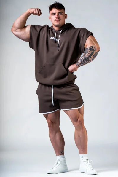 NEBBIA Teplákové šortky HERO Hnědé
