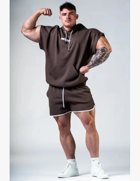 NEBBIA Teplákové šortky HERO Hnědé