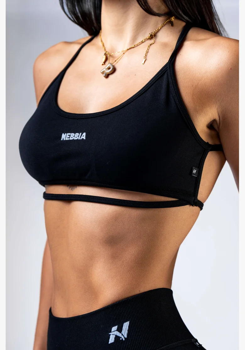 NEBBIA Open-back sportovní podprsenka POWER černá