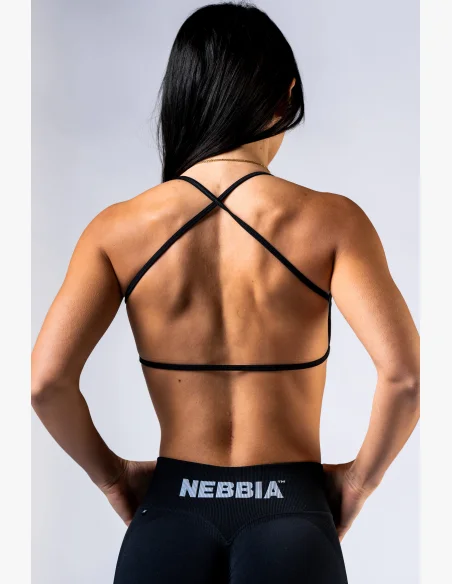 NEBBIA Open-back sportovní podprsenka POWER černá