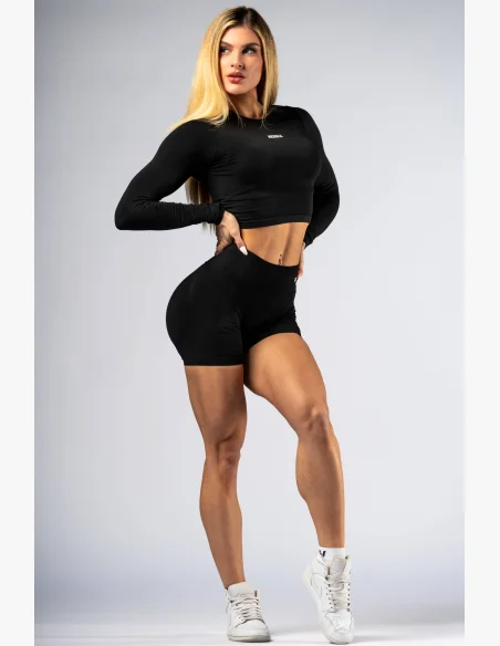 NEBBIA High-waist push-up šortky POWER černé