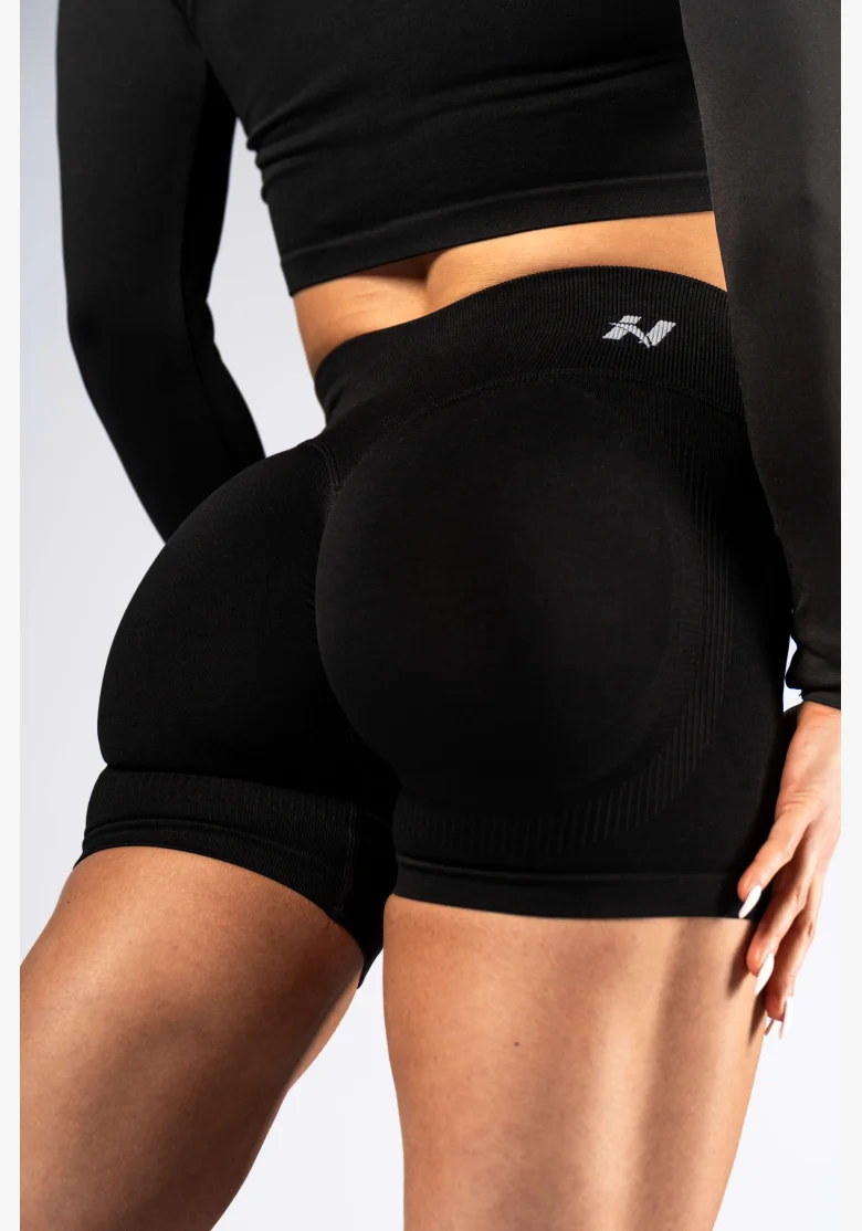 NEBBIA High-waist push-up šortky POWER černé
