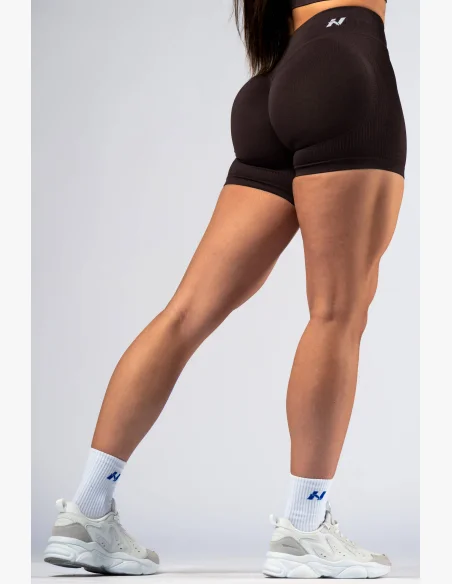NEBBIA High-waist push-up šortky POWER hnědé