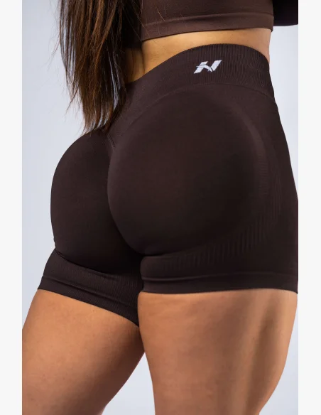 NEBBIA High-waist push-up šortky POWER hnědé