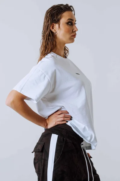 NEBBIA Relaxed fit tričko POWER bílé 2