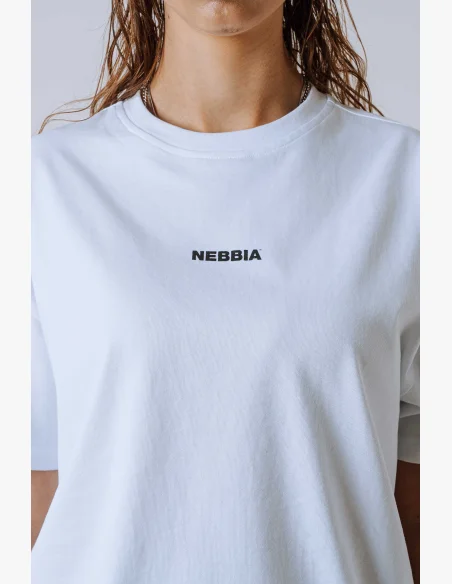 NEBBIA Relaxed fit tričko POWER bílé