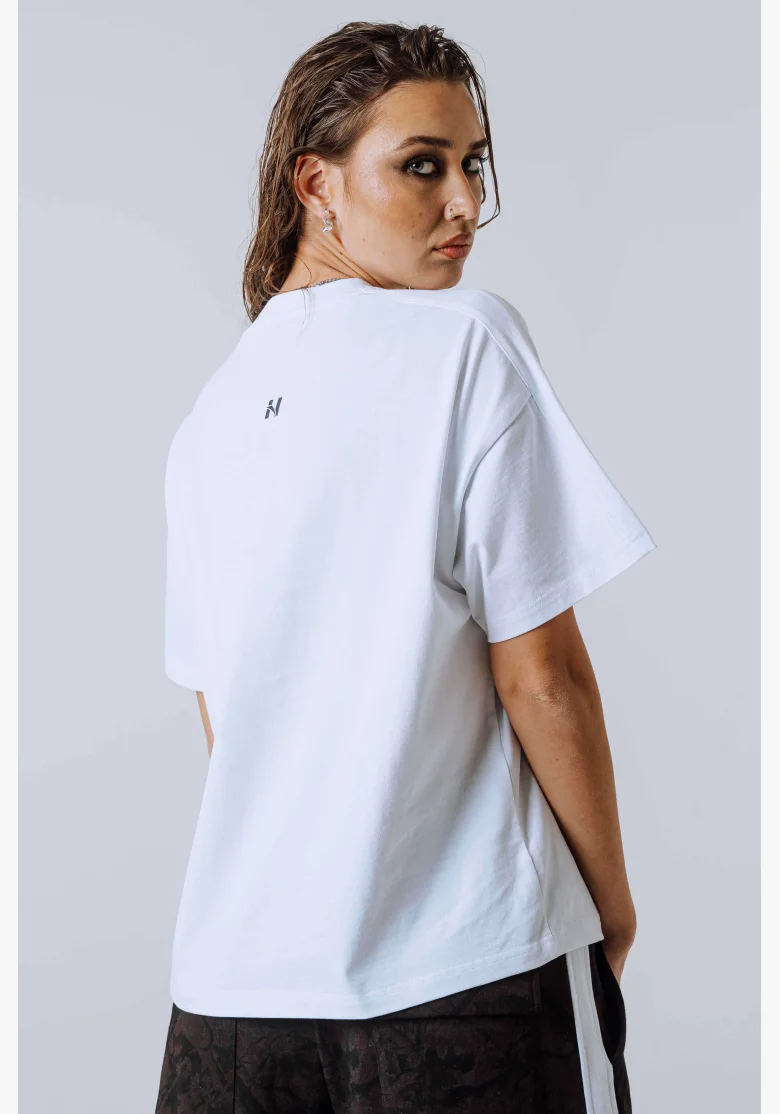 NEBBIA Relaxed fit tričko POWER bílé