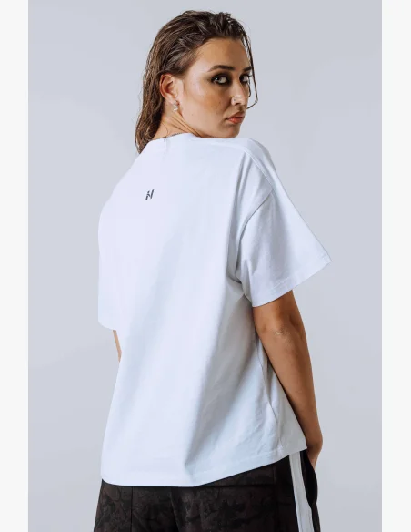 NEBBIA Relaxed fit tričko POWER bílé