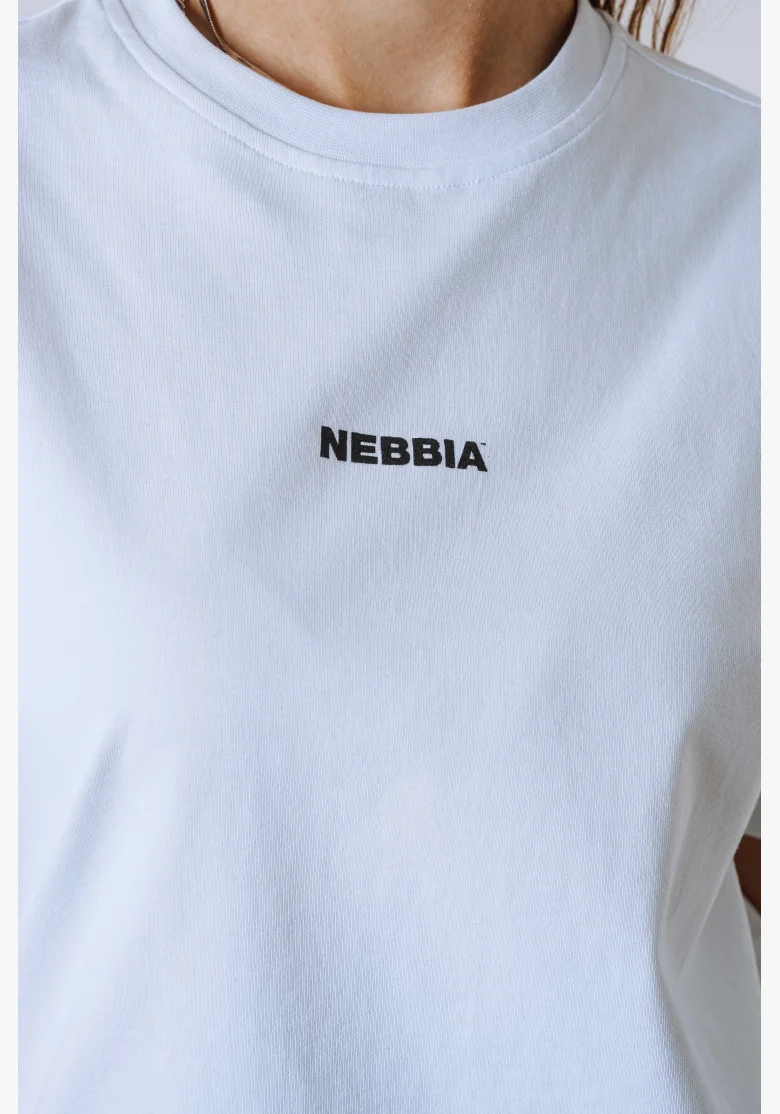 NEBBIA Relaxed fit tričko POWER bílé