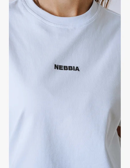 NEBBIA Relaxed fit tričko POWER bílé