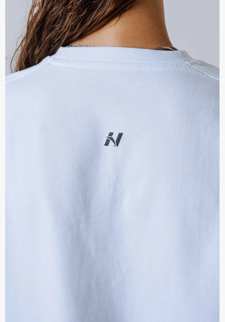 NEBBIA Relaxed fit tričko POWER bílé
