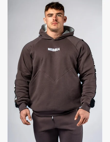 NEBBIA Mikina s kapucí HERO hnědá