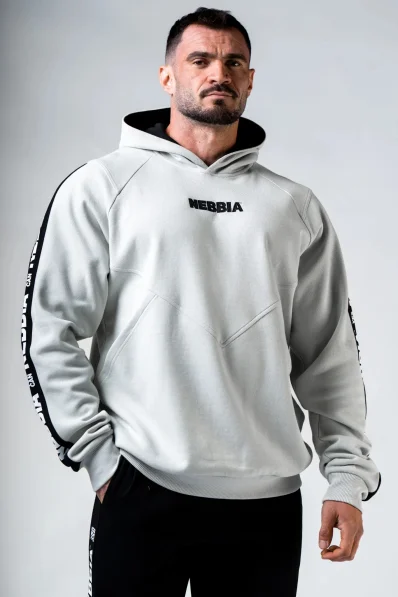 NEBBIA Mikina s kapucí HERO šedá