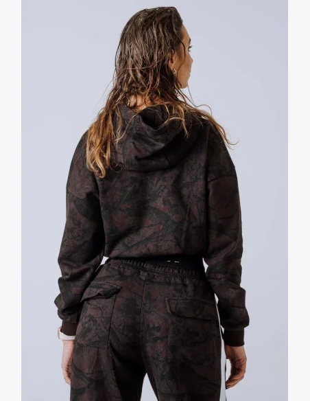 NEBBIA Mikina na zip s kapucí POWER camo tmavá