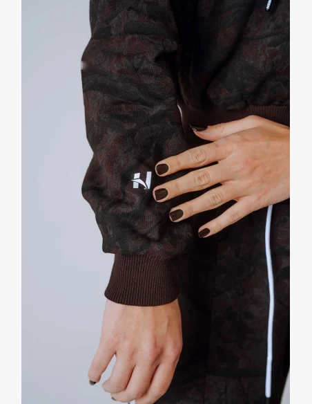 NEBBIA Mikina na zip s kapucí POWER camo tmavá