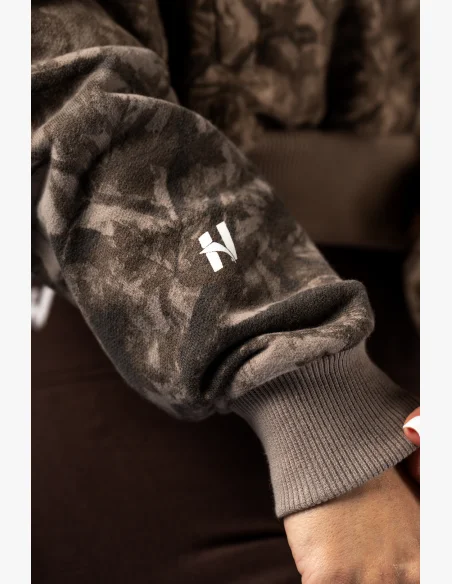 NEBBIA Mikina na zip s kapucí POWER camo bledá